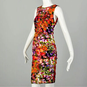 Absolutely stunning Nicole Miller Artelier scrunched sleeveless floral dress